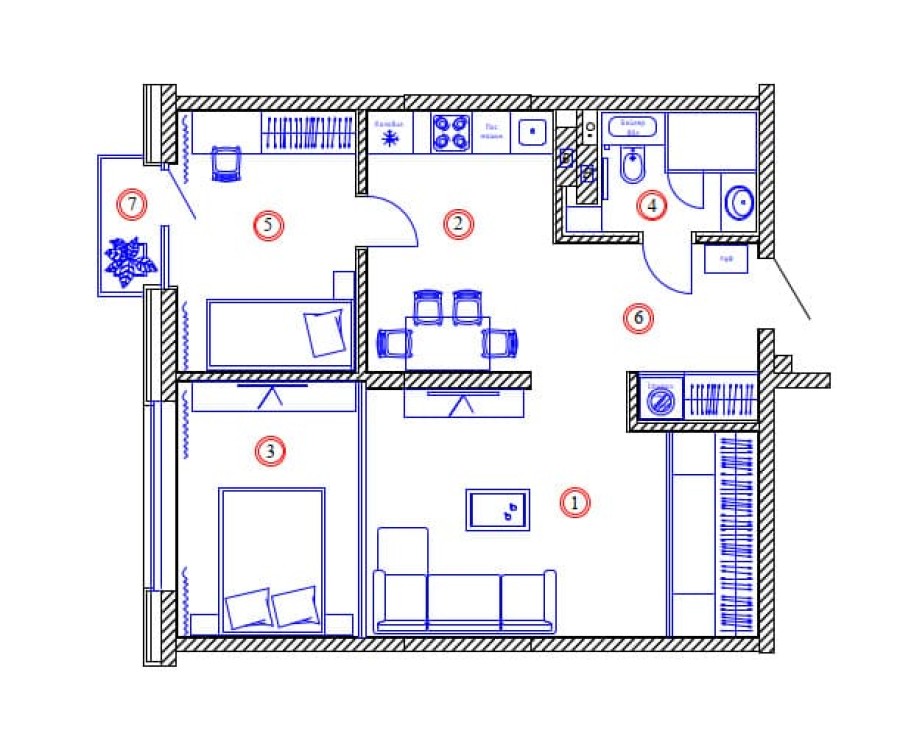 1-комнатная, 61.34 м² в Четыре Горизонта