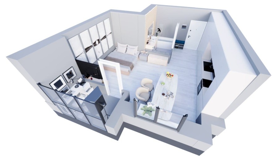 1-комнатная, 35.9 м² в Аргумент