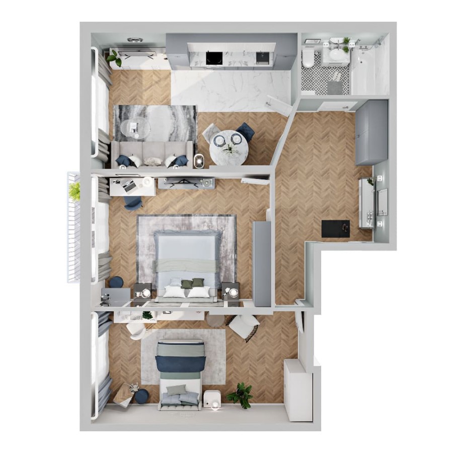 3-комнатная, 83.29 м² в Четыре Горизонта