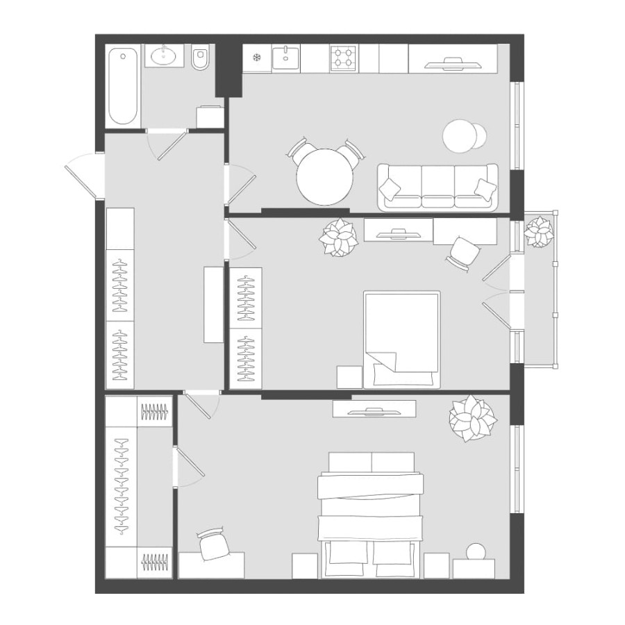 3-комнатная, 91.82 м² в Четыре Горизонта