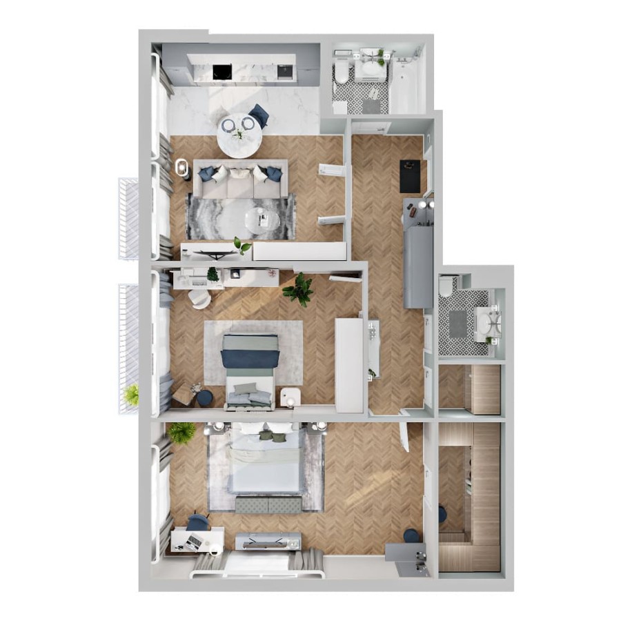 3-комнатная, 94.41 м² в Четыре Горизонта