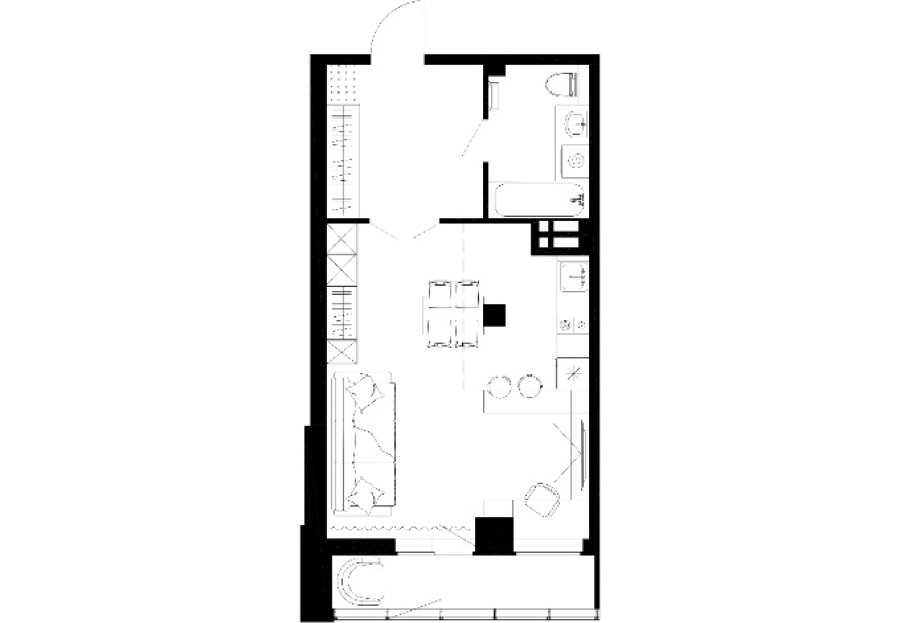 1-комнатная, 41.46 м² в Чайка