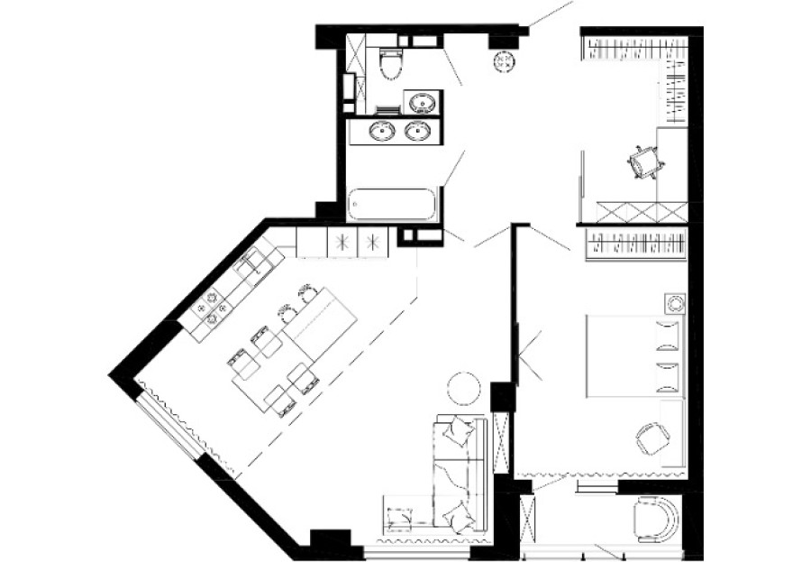 2-комнатная, 77.75 м² в Чайка