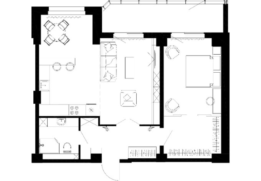 2-комнатная, 68.68 м² в Чайка