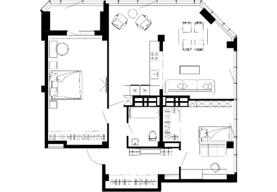 2-комнатная, 99.5 м² в Чайка
