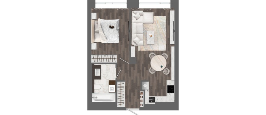 1-комнатная, 46.48 м² в Сады Маковского
