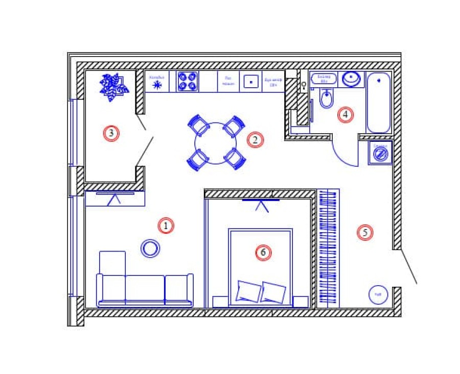 1-комнатная, 57.08 м² в Четыре Горизонта
