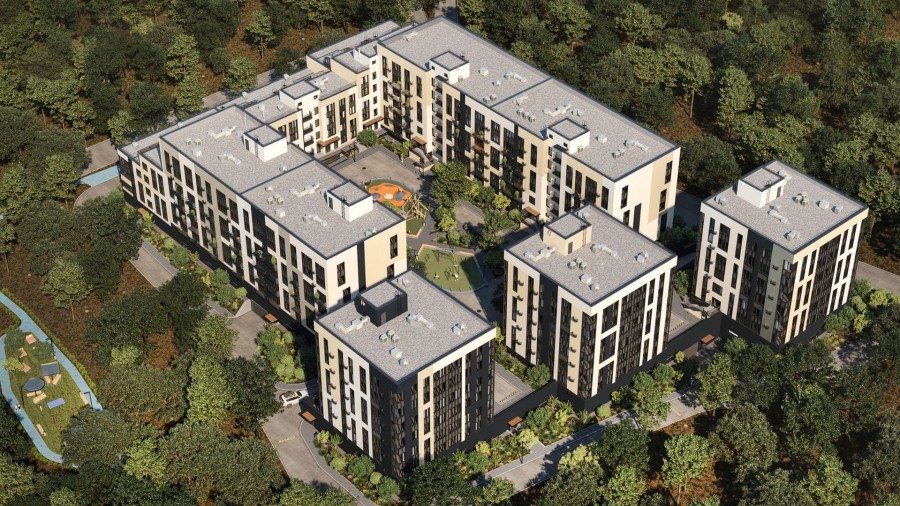 1-комнатная, 54.82 м² в Четыре Горизонта