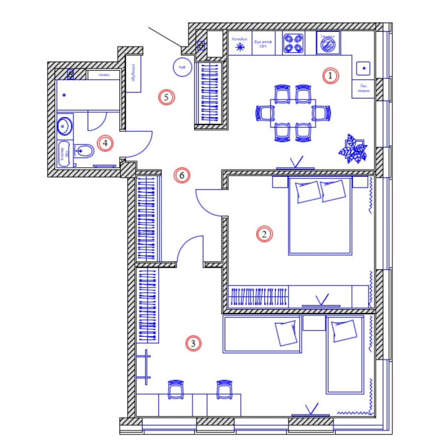 2-комнатная, 70.35 м² в Четыре Горизонта