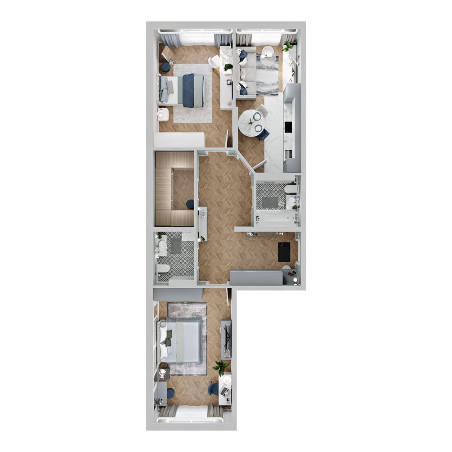 3-комнатная, 82.6 м² в Четыре Горизонта