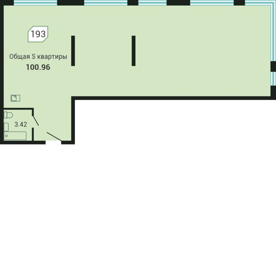 4-комнатная, 101 м² в Четыре Горизонта