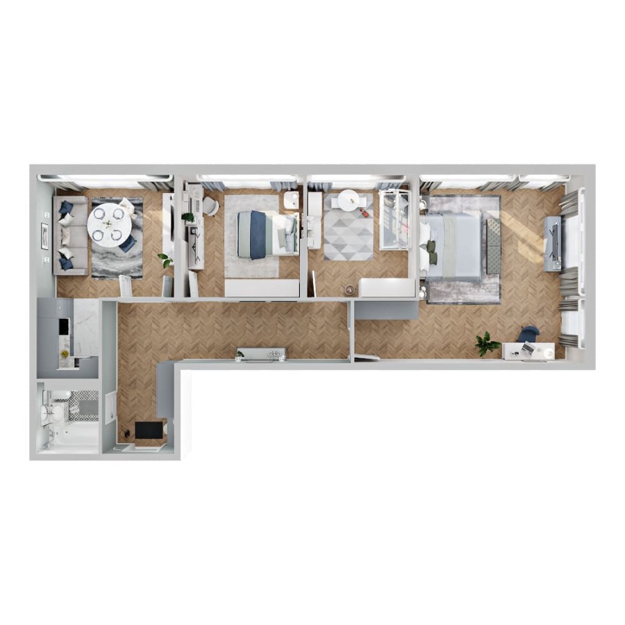 4-комнатная, 101 м² в Четыре Горизонта