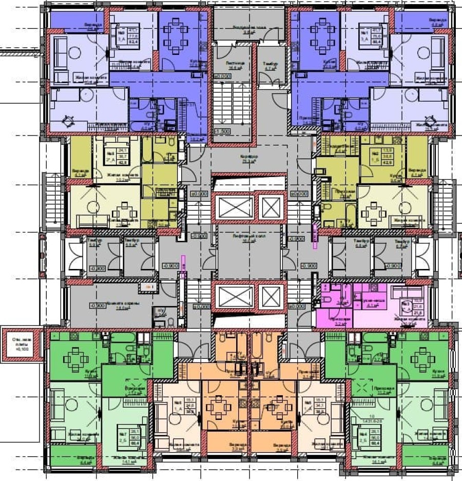 1-комнатная, 38 м² в Каштановый Двор
