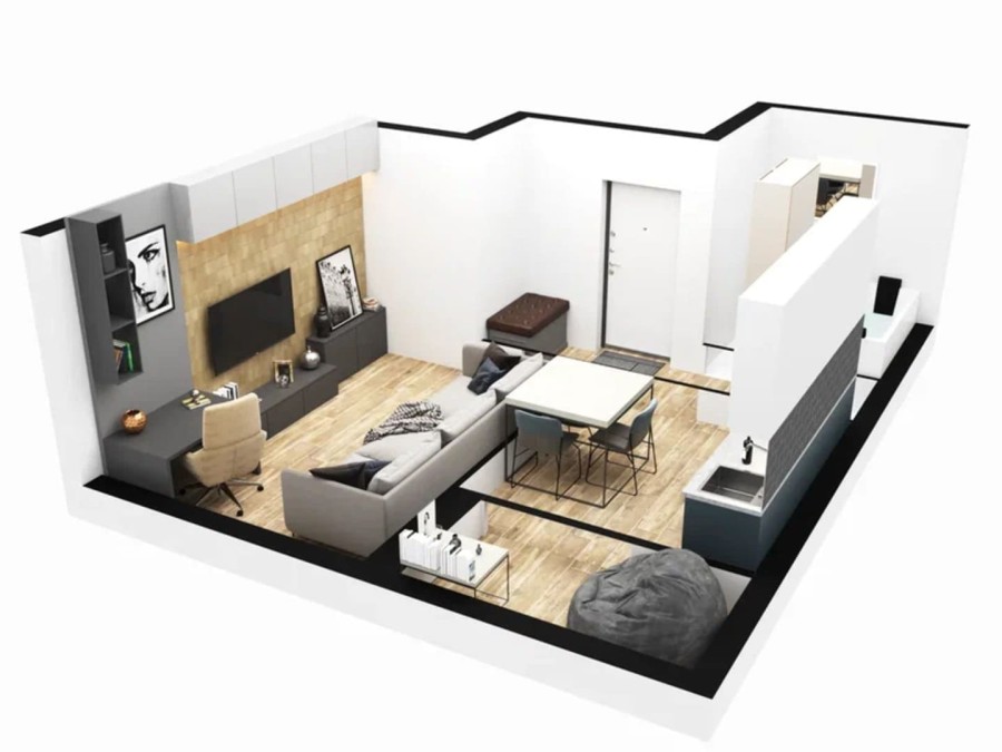 1-комнатная, 37.4 м² в Каштановый Двор