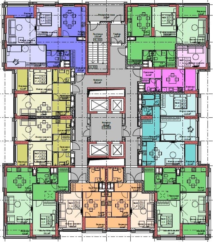 1-комнатная, 37.4 м² в Каштановый Двор