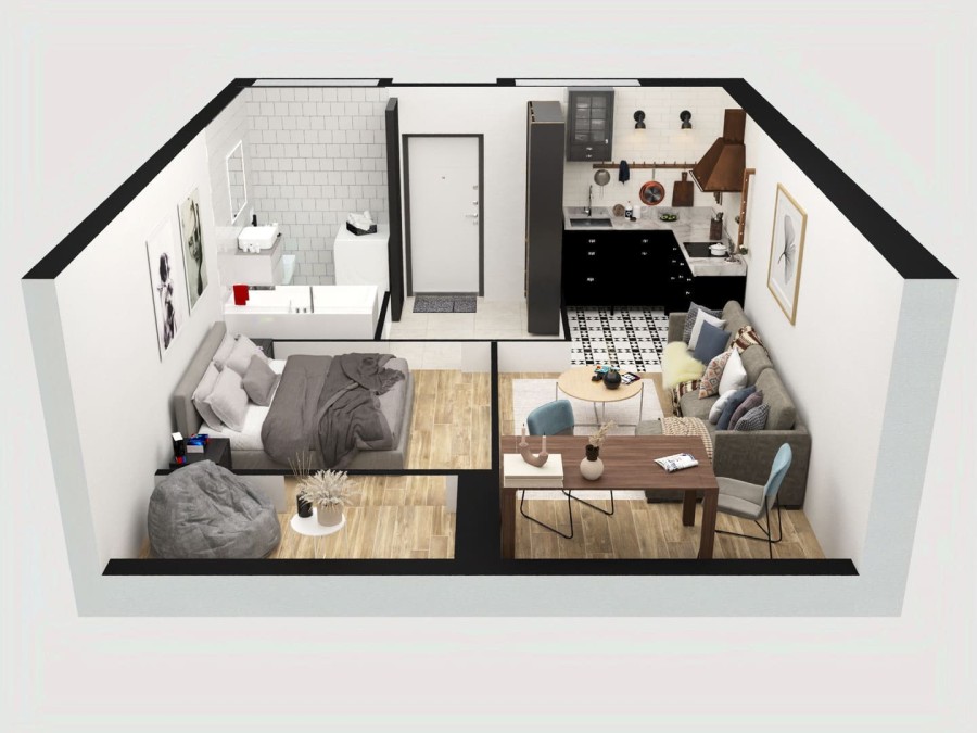 2-комнатная-смарт, 42.8 м² в Каштановый Двор