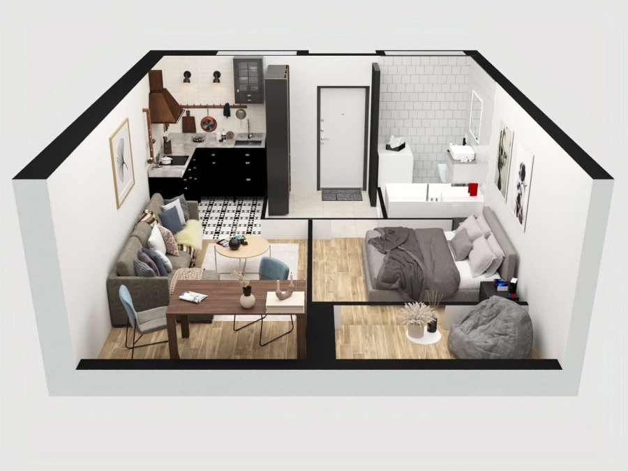 2-комнатная-смарт, 42.9 м² в Каштановый Двор