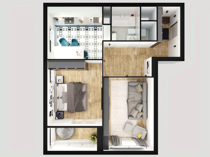 2-комнатная, 60.4 м² в Каштановый Двор