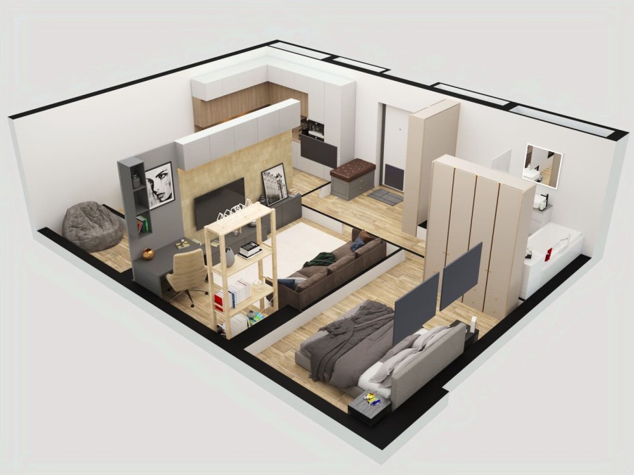 3-комнатная-смарт, 65.1 м² в Каштановый Двор