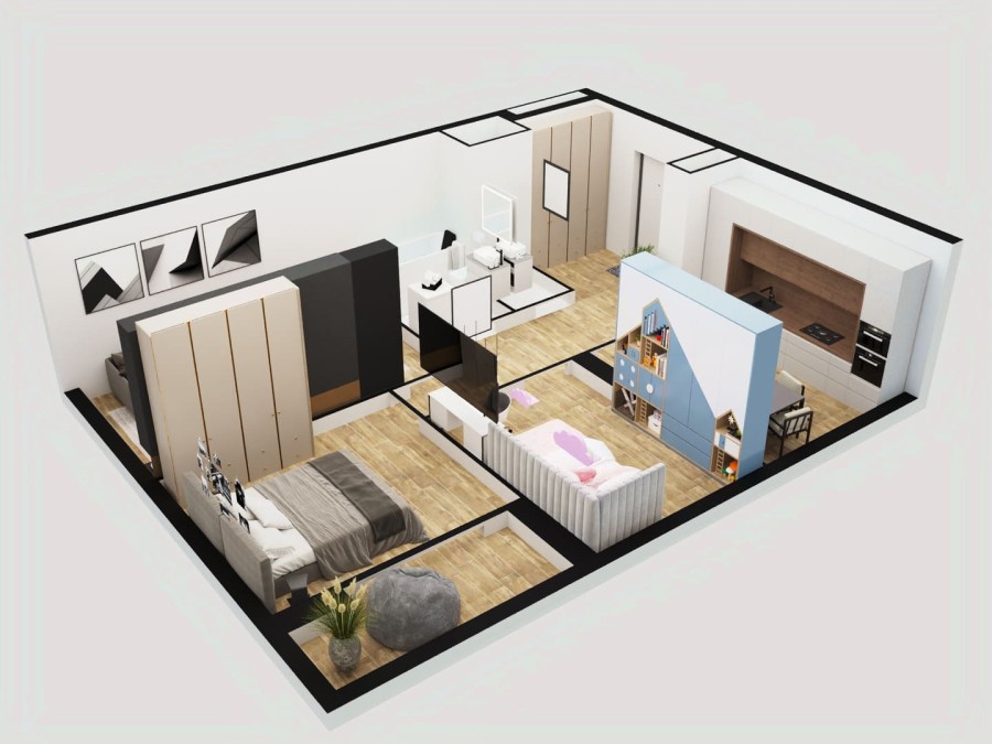 3-комнатная, 80.4 м² в Каштановый Двор