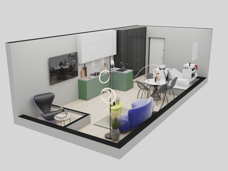 Студия, 34 м² в Футурист