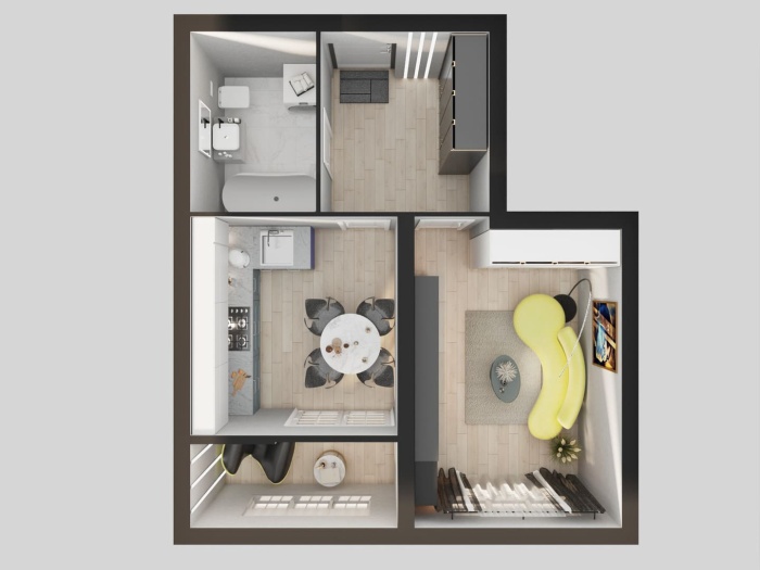 1-комнатная, 38.1 м² в Футурист