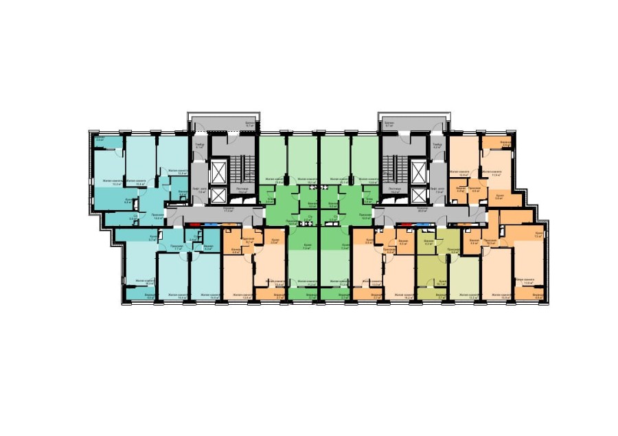 1-комнатная, 38.1 м² в Футурист