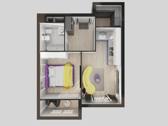 2-ком. евро, 42.6 м² в Футурист