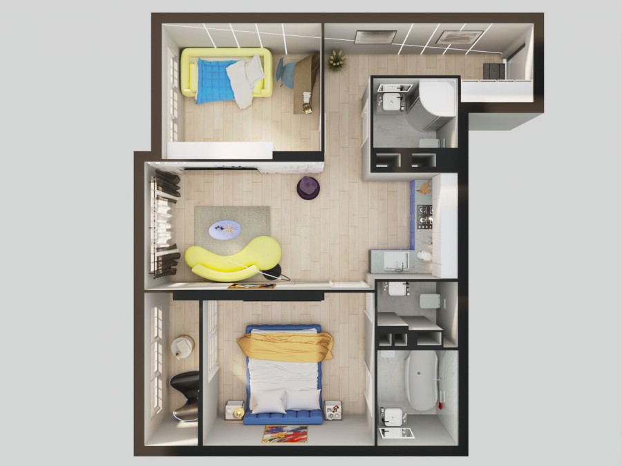 3-ком. евро, 60,1 м² в Футурист