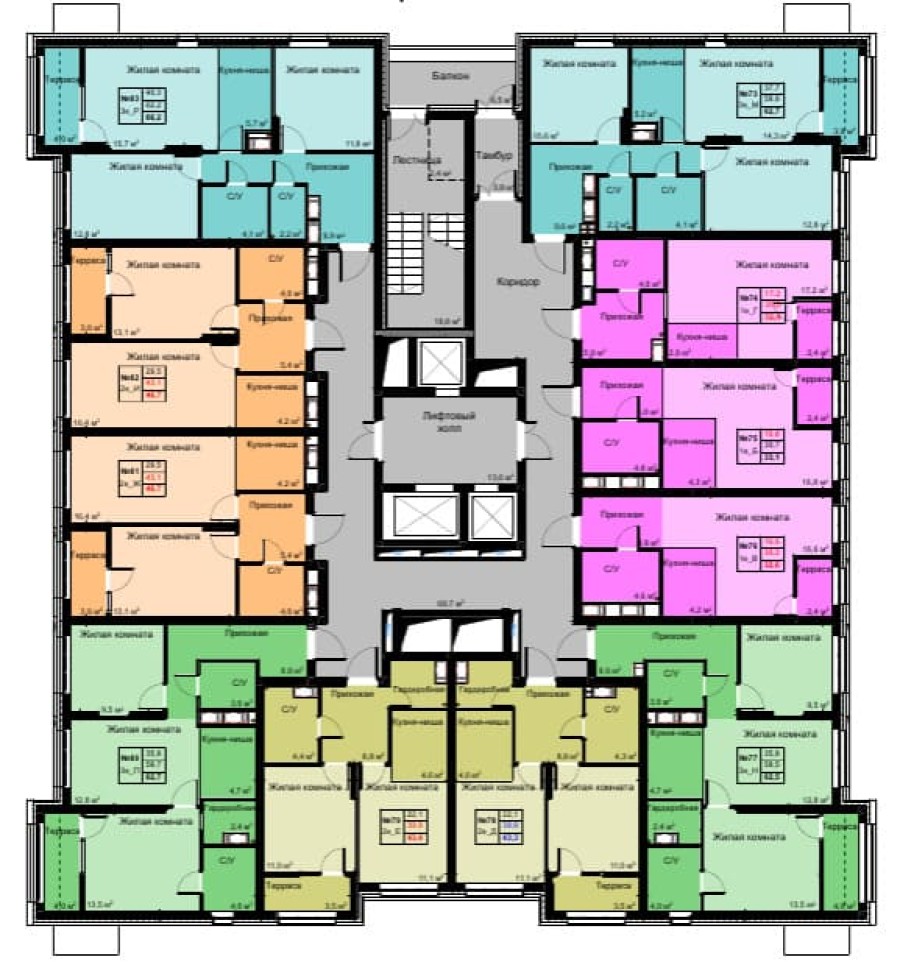 3-ком. евро, 62,5 м² в Футурист