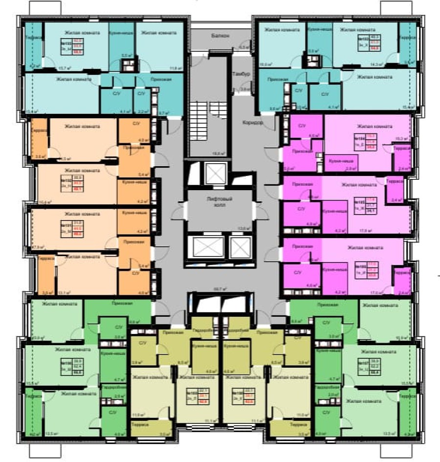 3-ком. евро, 64,8 м² в Футурист