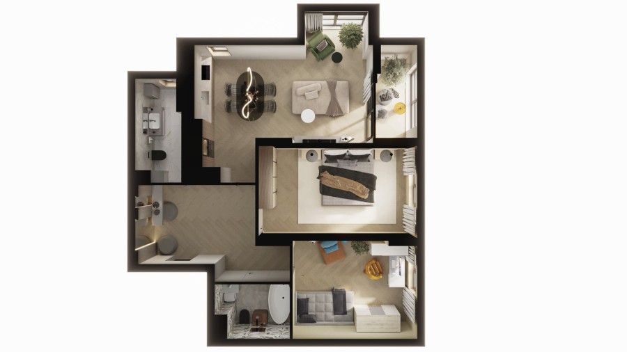 3-ком. евро, 77,6 м² в Футурист