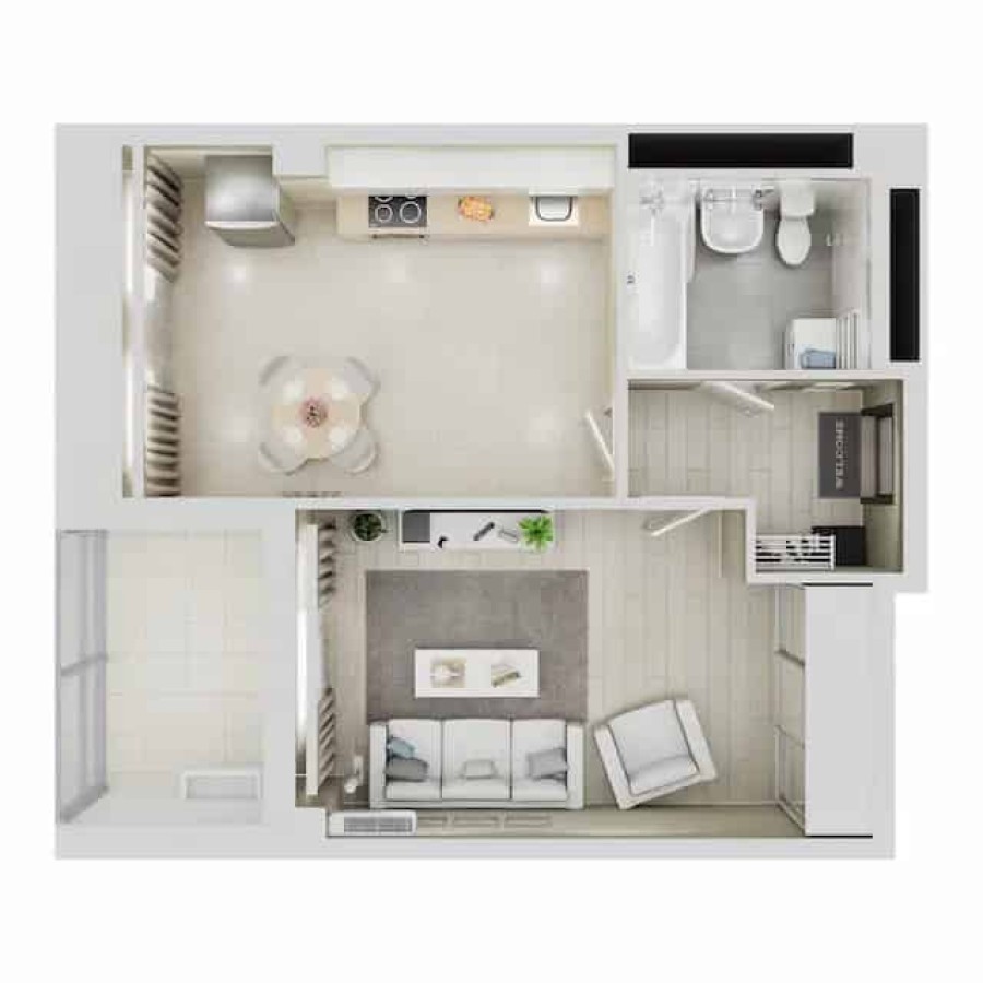 1-комнатная, 39.63 м² в Квартал Чехова