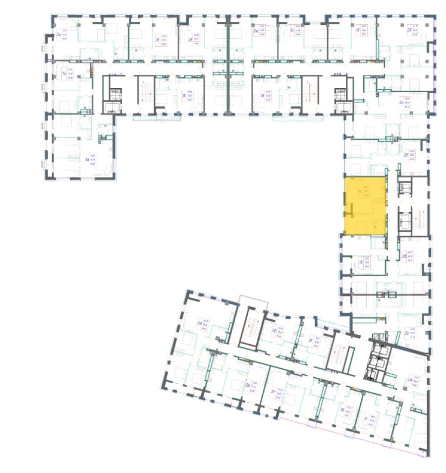 1-комнатная, 55.92 м² в Квартал Чехова