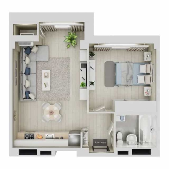 1-комнатная, 48.03 м² в Квартал Чехова