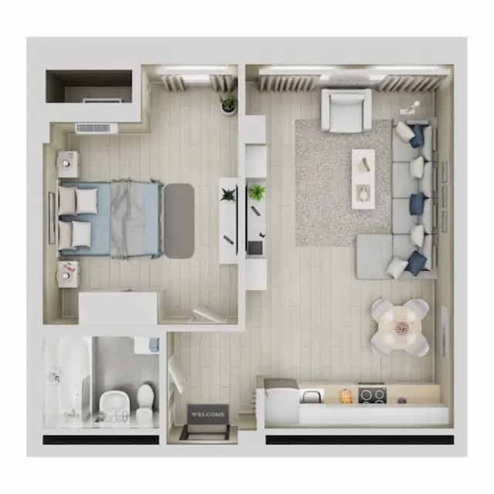 1-комнатная, 51.39 м² в Квартал Чехова