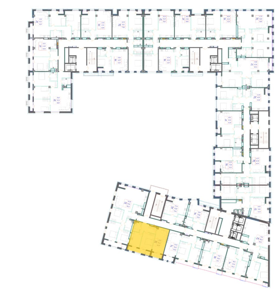 2-комнатная, 60.39 м² в Квартал Чехова