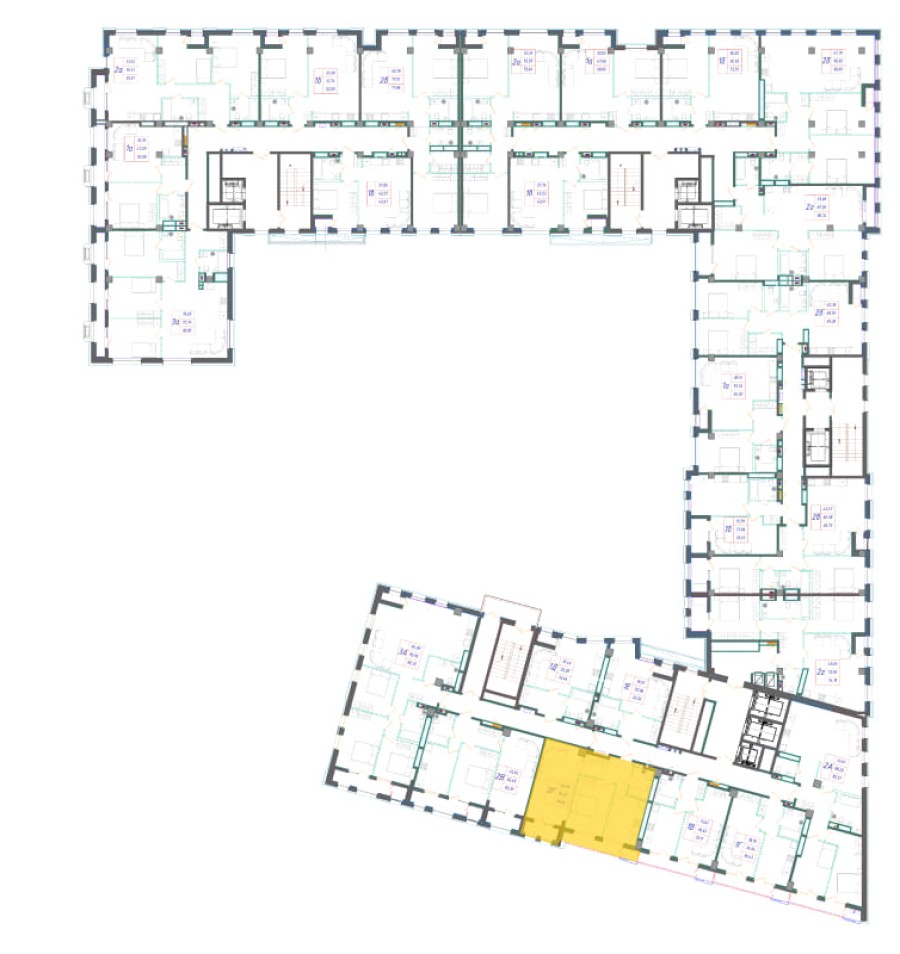 2-комнатная, 59.95 м² в Квартал Чехова