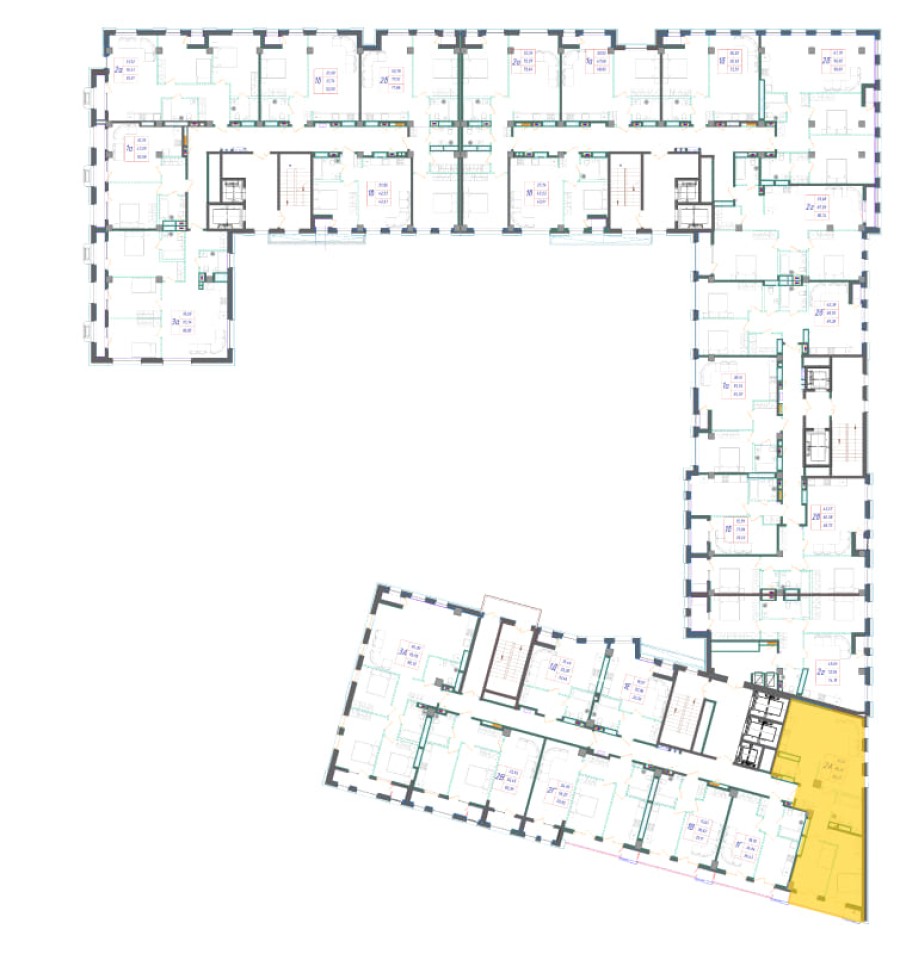 2-комнатная, 82.57 м² в Квартал Чехова