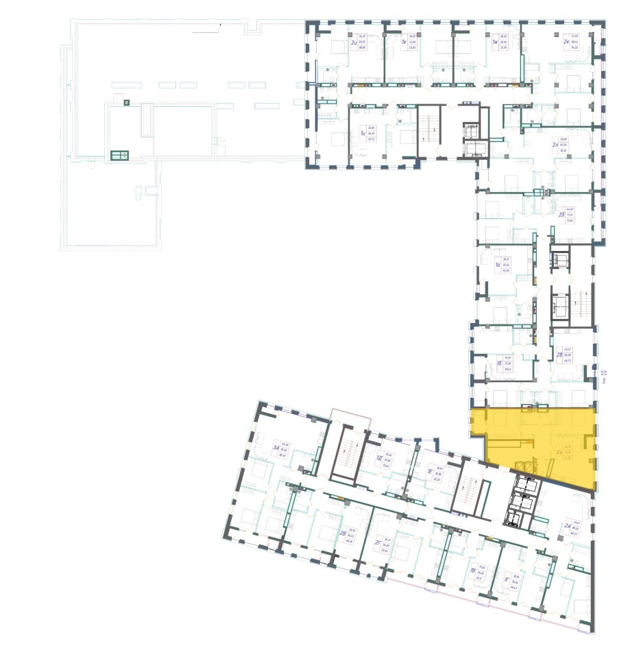 2-комнатная, 74.32 м² в Квартал Чехова