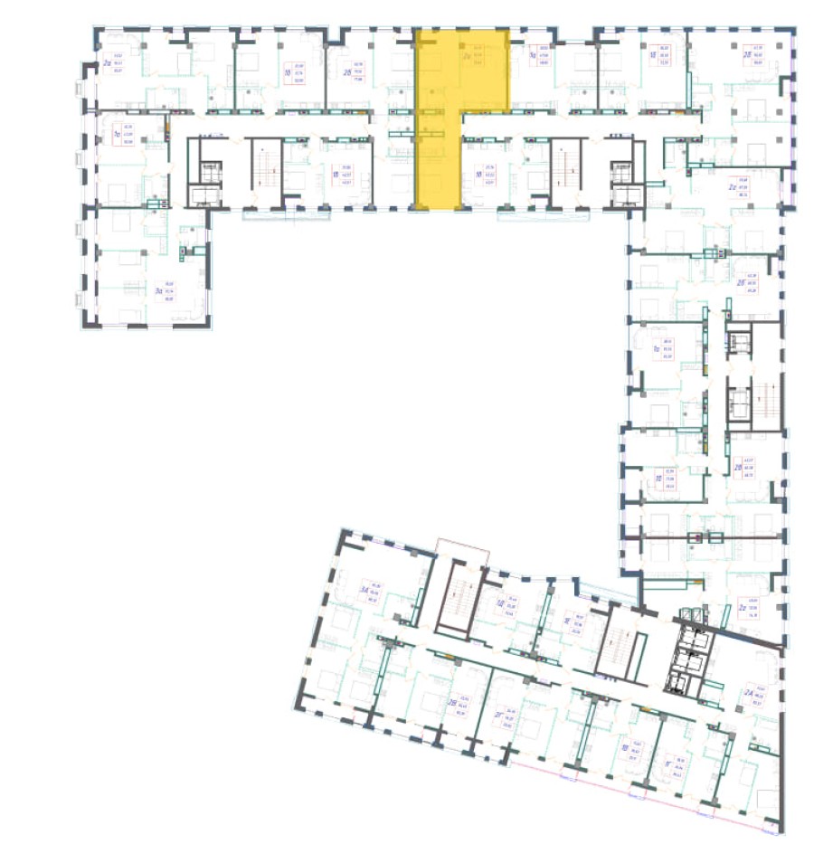 2-комнатная, 79.64 м² в Квартал Чехова