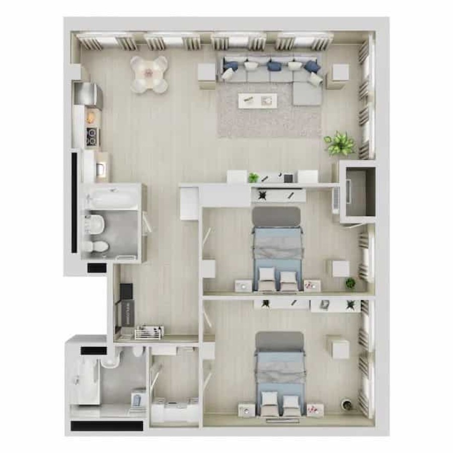 2-комнатная, 99.6 м² в Квартал Чехова