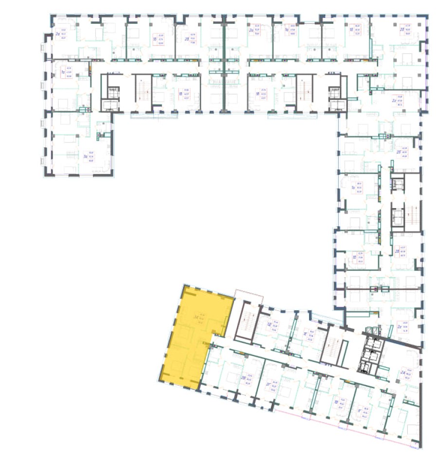 3-комнатная, 98.72 м² в Квартал Чехова