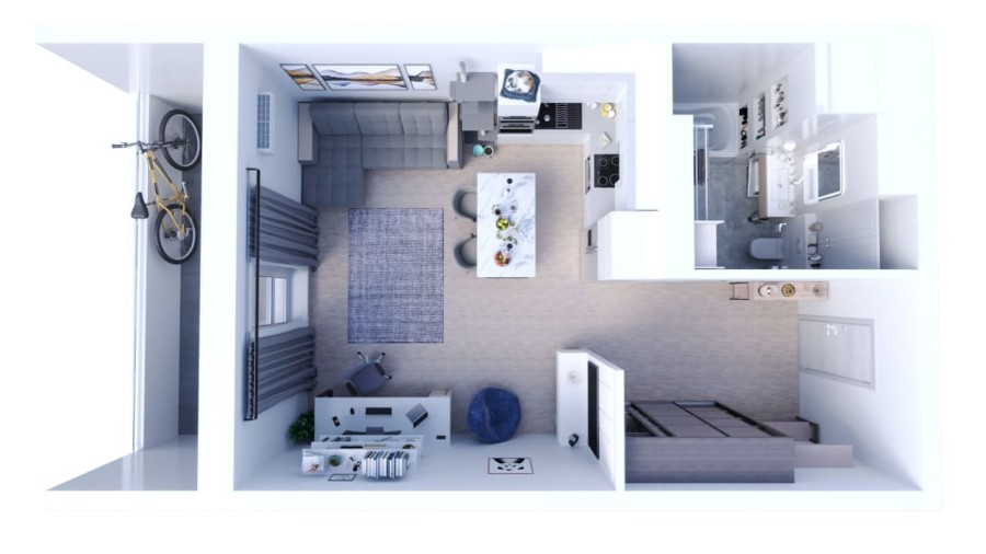 Студия, 33 м² в Гармония