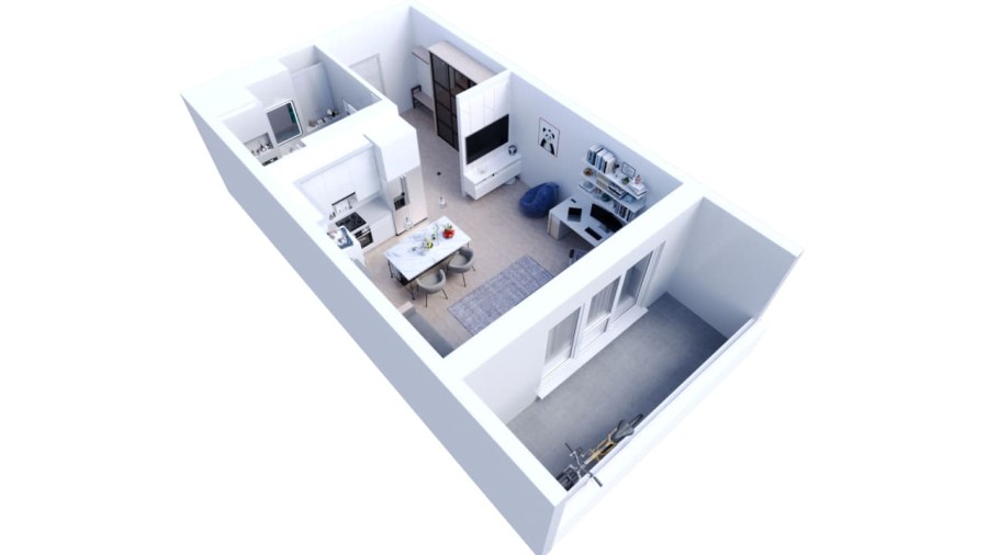 Студия, 33 м² в Гармония