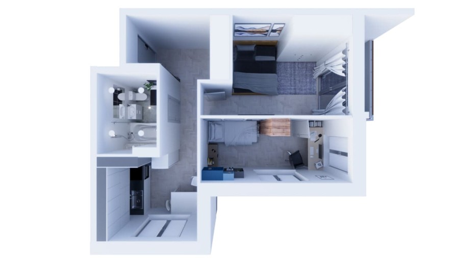 1-комнатная, 44.6 м² в Гармония