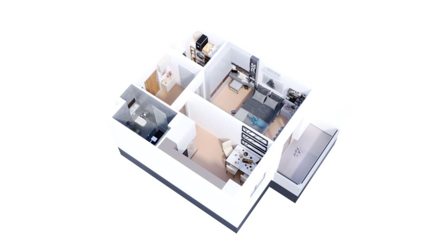 1-комнатная, 45.1 м² в Гармония