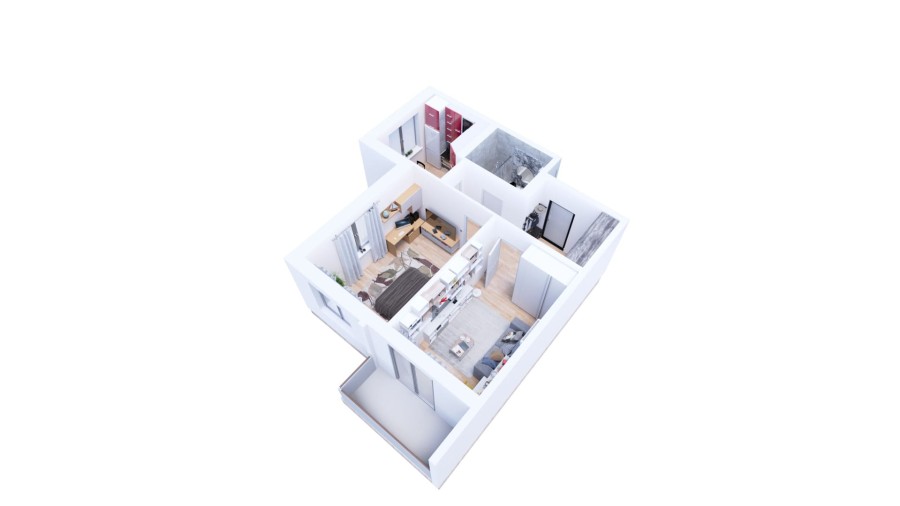 2-комнатная, 54.7 м² в Гармония