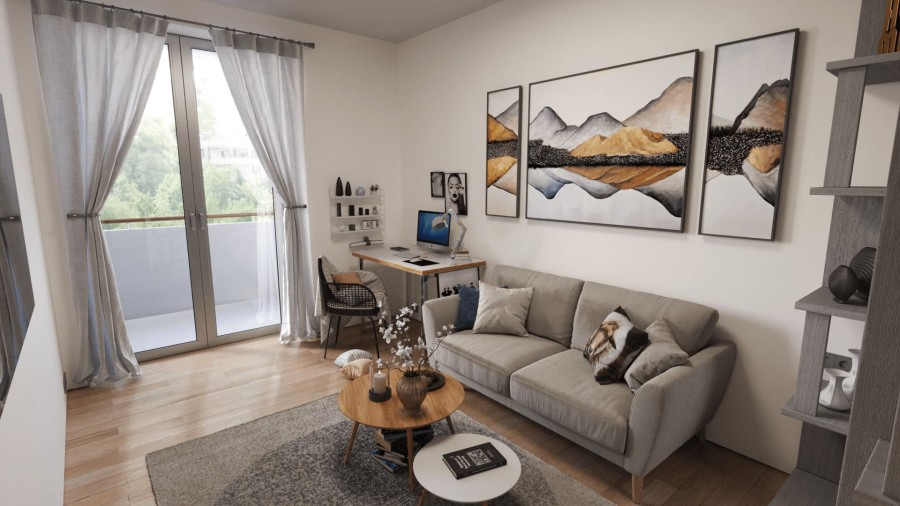 2-комнатная, 54.7 м² в Гармония