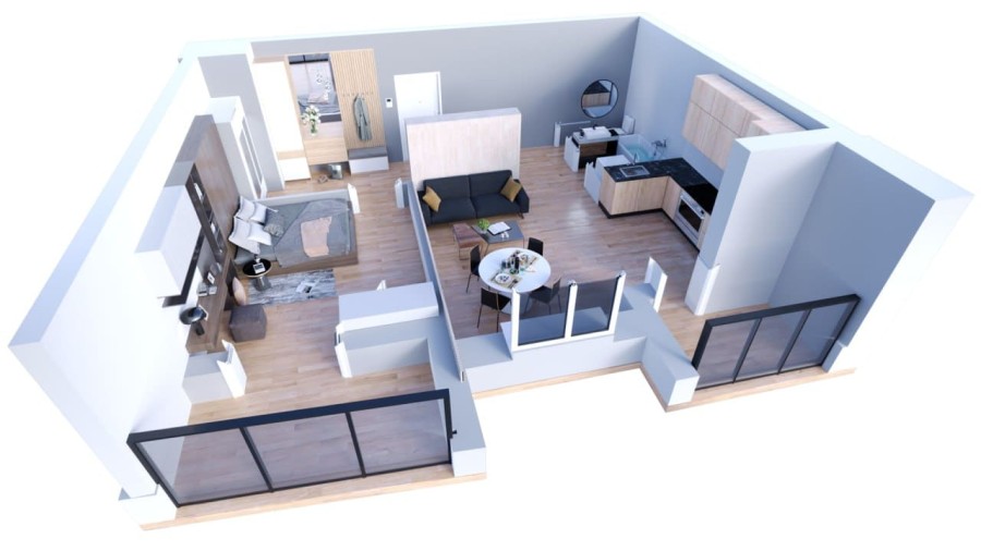 2-комнатная, 62.3 м² в Аргумент